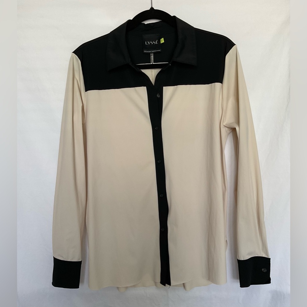 Lysse Black and Cream Button Down Shirt